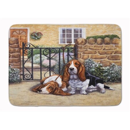 Carolines Treasures Carolines Treasures BDBA0312RUG Basset Hound at the Gate Machine Washable Memory Foam Mat BDBA0312RUG